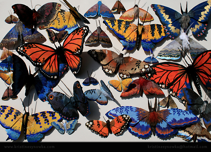 Moth and Butterfly Sculptures by Kristine R Synowka